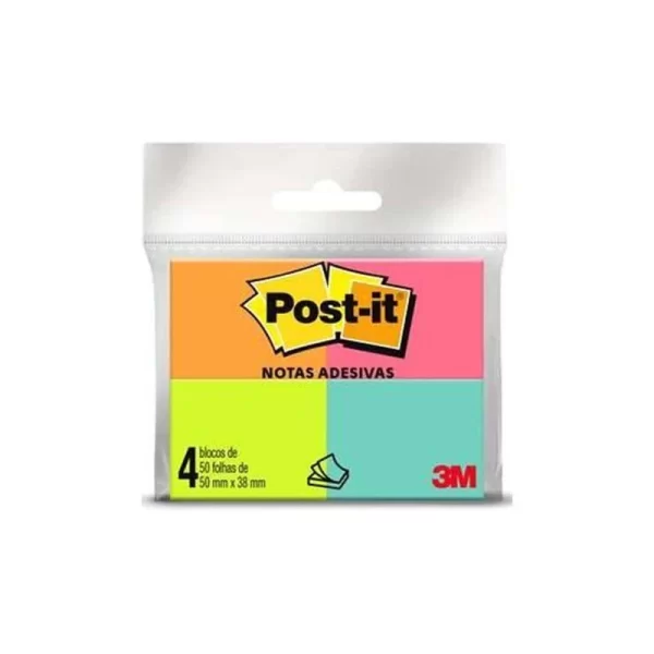 BLOCO DE RECADO POST-IT 653 COM 50 FOLHAS 38 X 50 MM (COLORIDO) - 3M