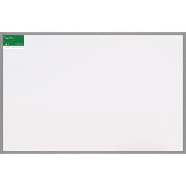 QUADRO BRANCO COM MOLDURA EM ALUMÍNIO POPULAR 100 CM X 70 CM - SOUZA